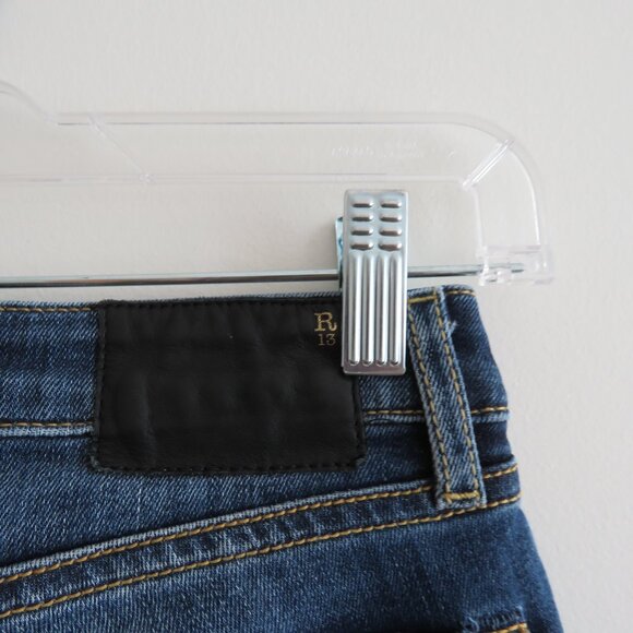 R13 Kate Skinny Jeans in Bankrobber Blue Wash - Size 24 - Picture 13 of 16